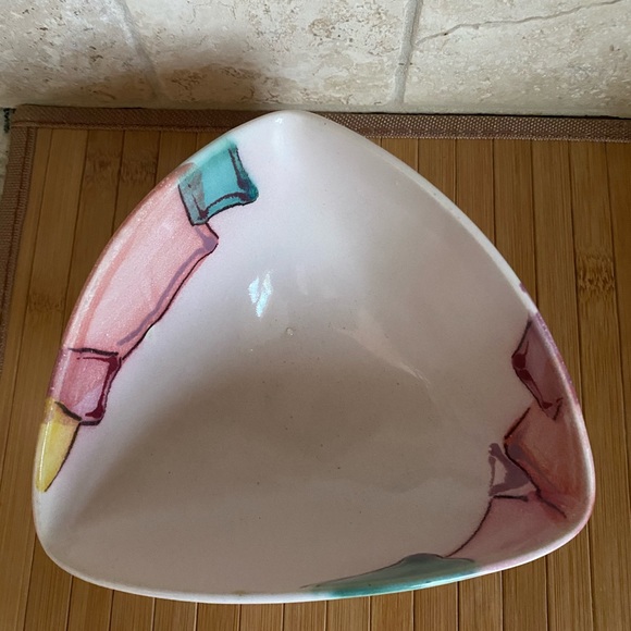 Hand-Painted Mid-Century Modern Art Bowl signed - Picture 13 of 14